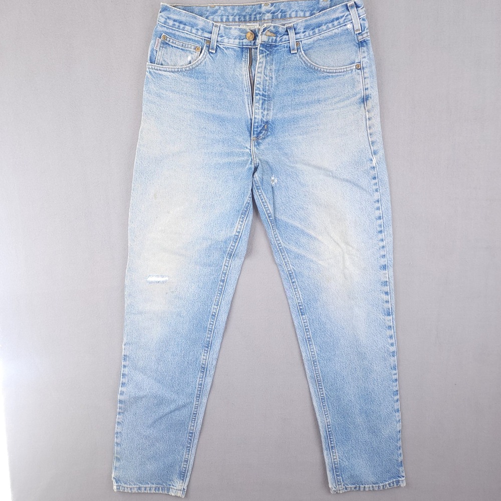 Carhartt B17 BTW Relaxed Fit Jeans Mens 34x34 Blue Light Wash Vintage Workwear